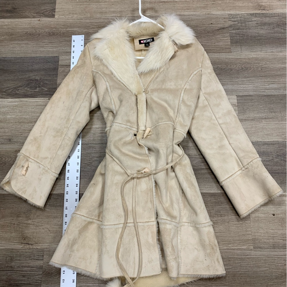XOXO Women's Cream Teddy Jacket